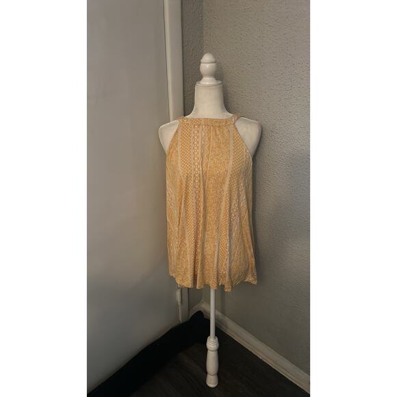 Torrid Yellow & White Keyhole Racerback Tank 0 Bohemian Coconut Girl Festival - Picture 1 of 10